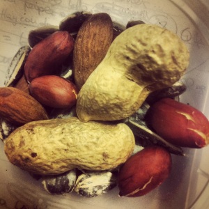Peanuts, almonds and pipas